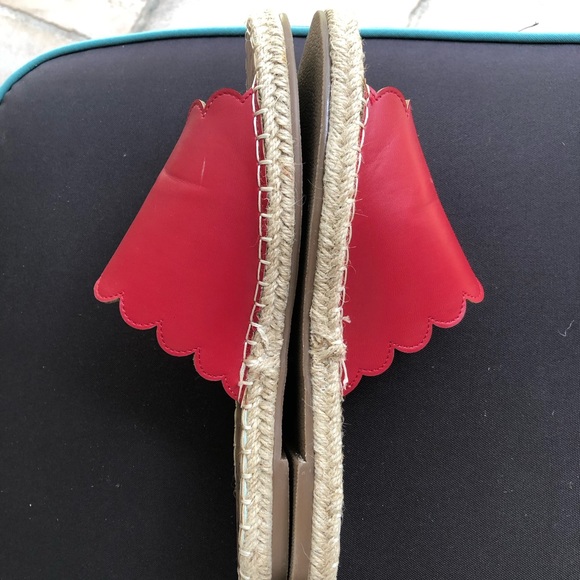 JOURNEE COLLECTION Marjan Red Scalloped Padded Espadrille Slide Sandals 8.5 EUC - Picture 10 of 13